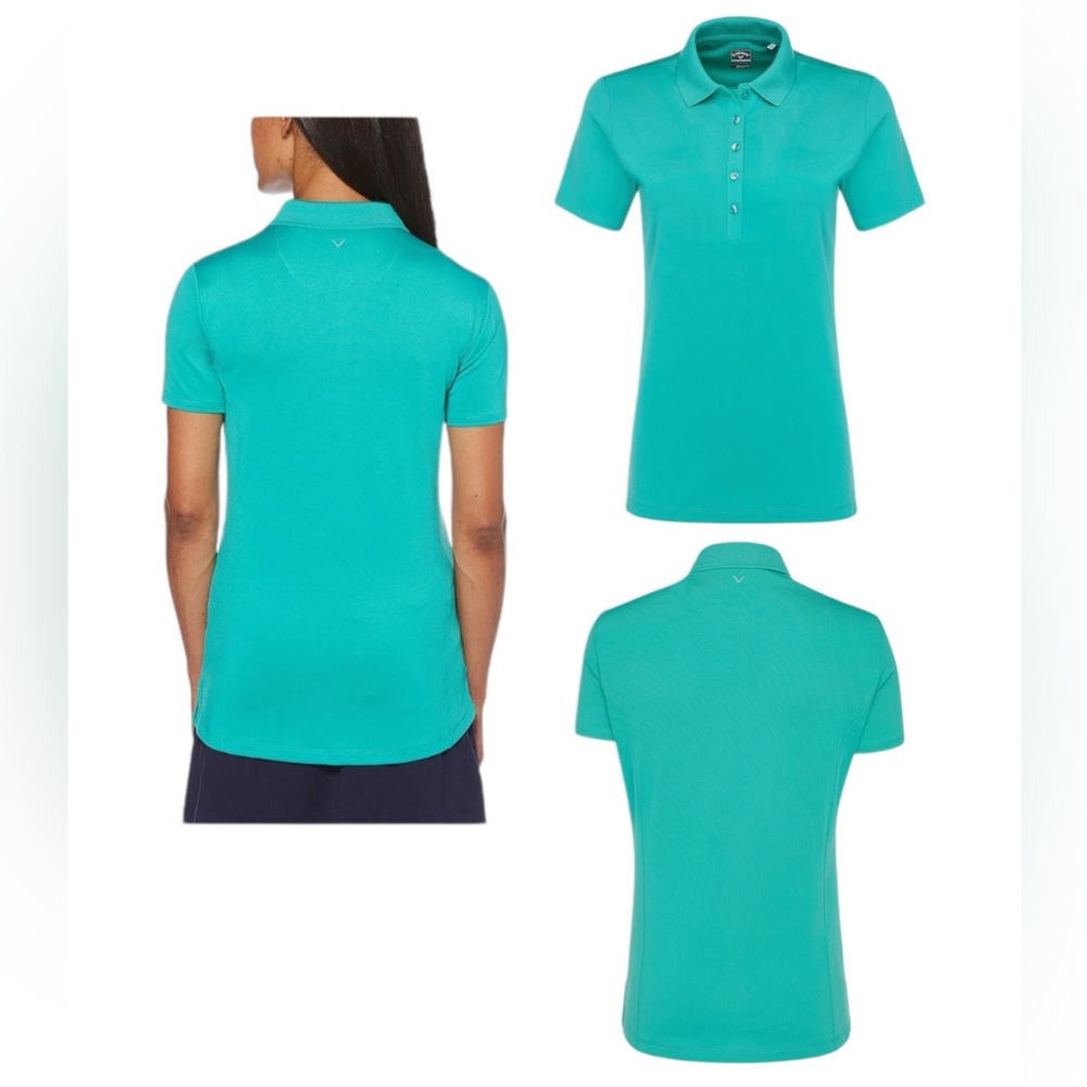 Callaway Golf Polo Women's Short Sleeve Opti-Dri Shirt Columbia Green Plus XXL - Picture 2 of 16